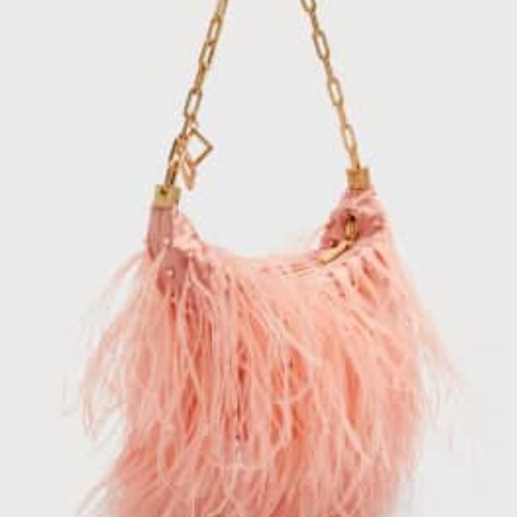 Cult Gaia Ostrich Feather Shoulder Bag NWT - Picture 6 of 9